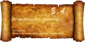 Brandeiszki Agaton névjegykártya