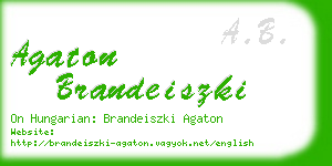 agaton brandeiszki business card